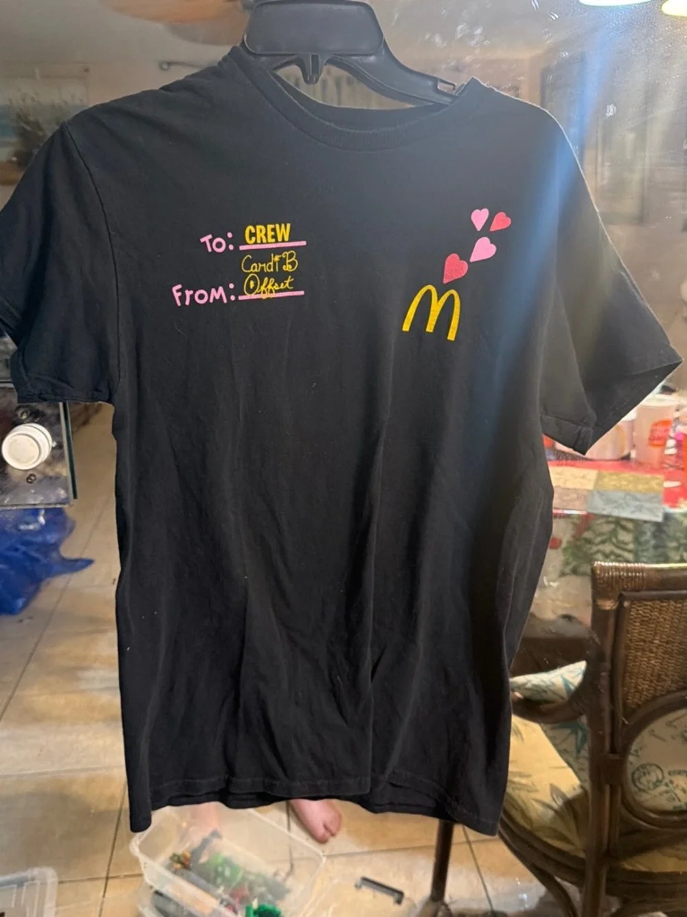 shirt Cardi B & Offset McDonald's Crew T-Shirt Size m